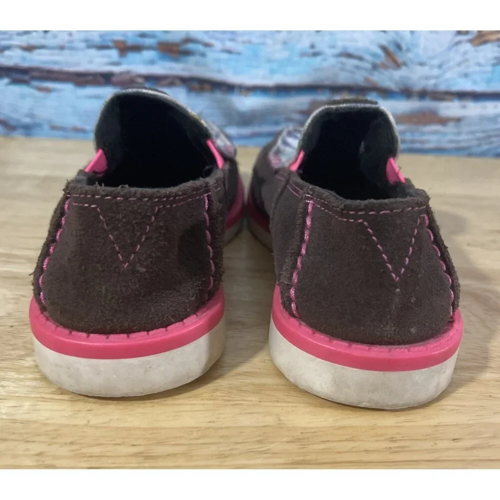 ARIAT Shoes girls Size 10C Pink White Brown‎ Slip On A1